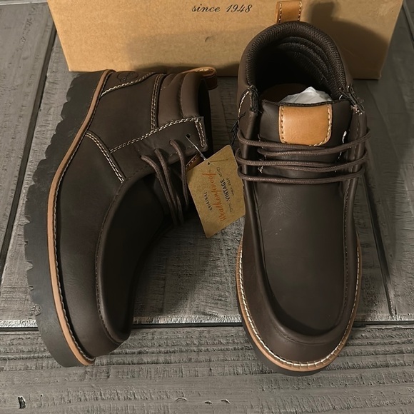 WEATHERPROOF VINTAGE Mens Brown Pull Tab Padded Chester Platform Chukka Boots 8M - Picture 1 of 8